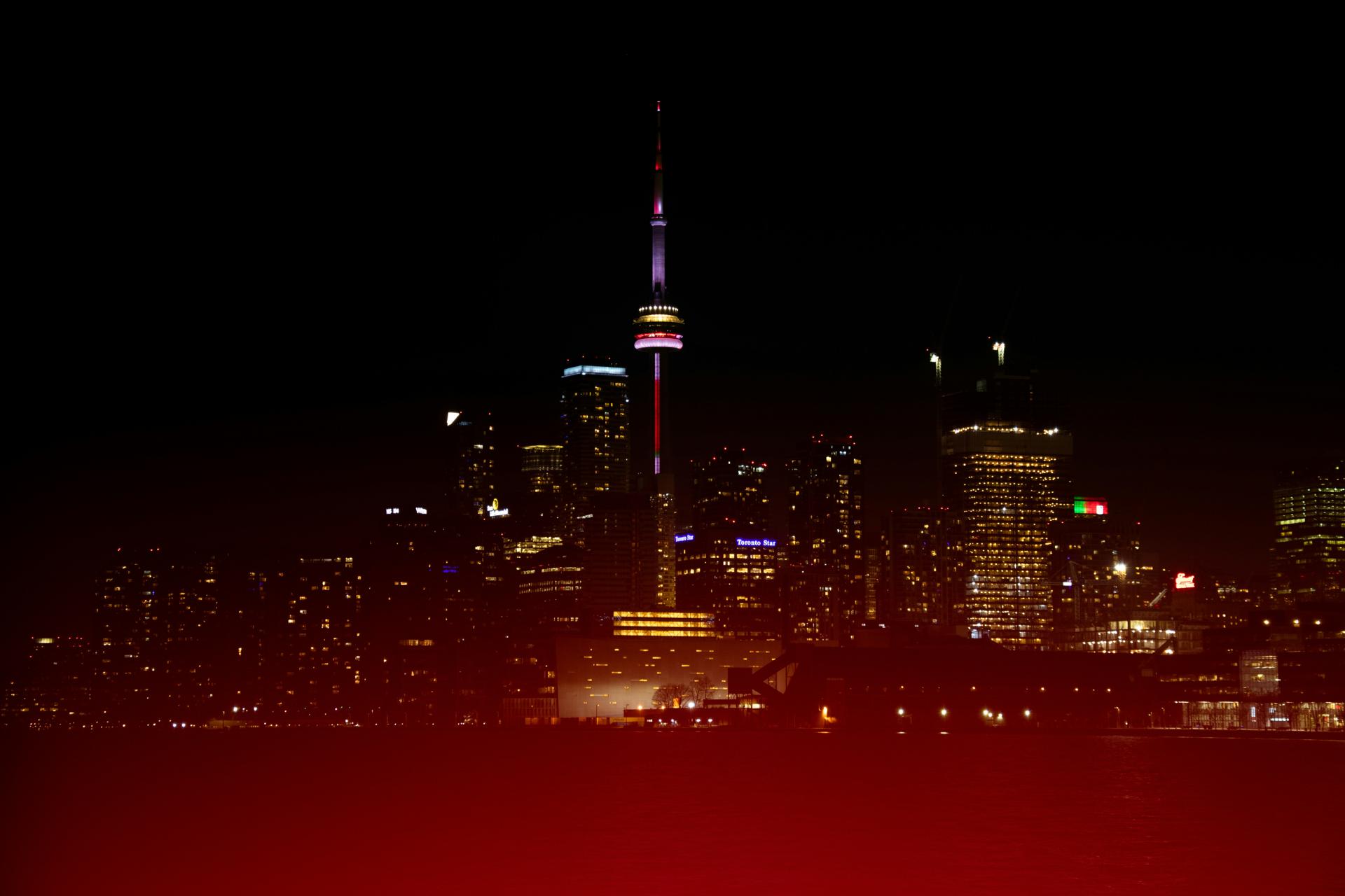 Toronto skyline at night representing Canada study and immigration pathway