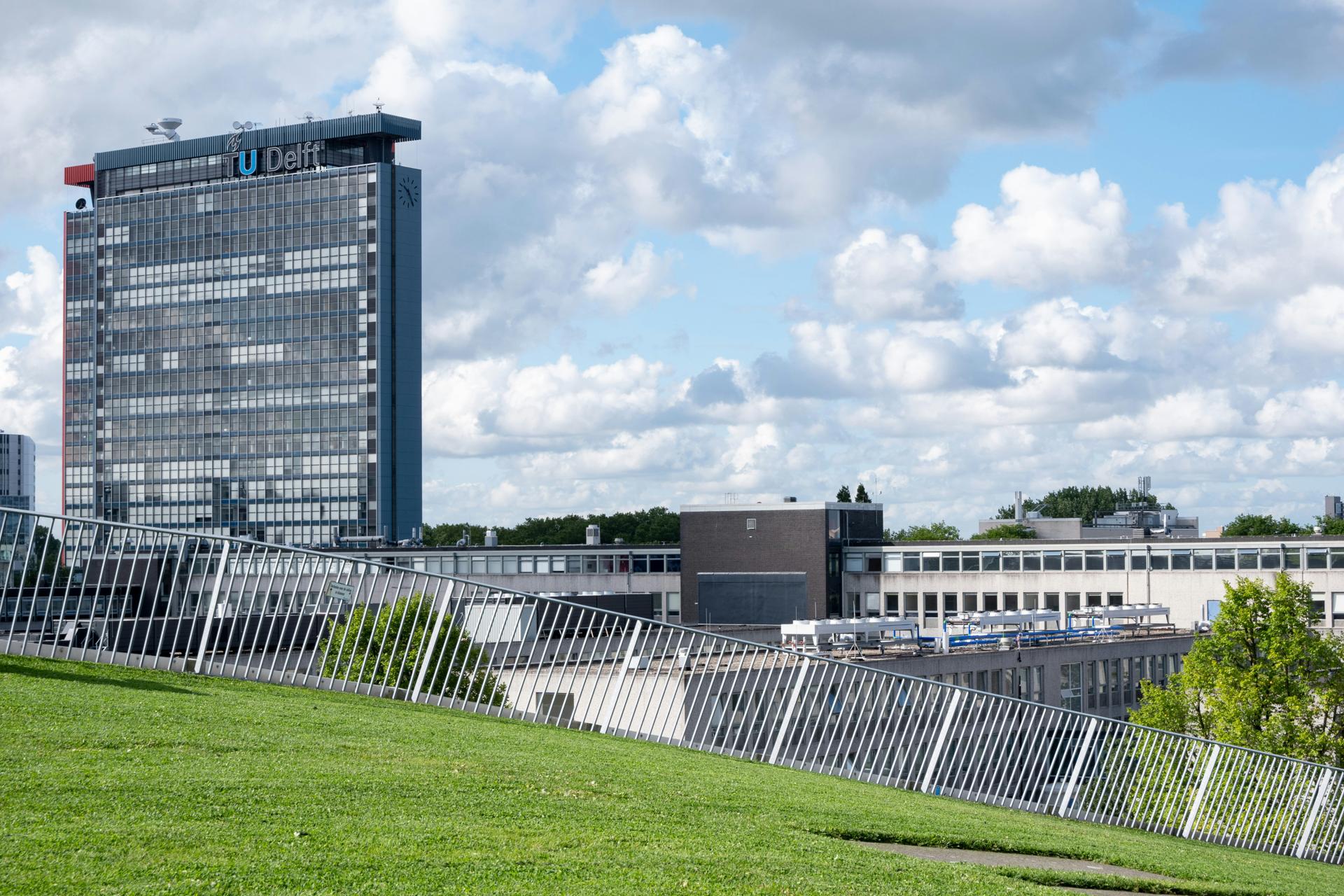 Study in Europe - TU Delft campus with iconic library building and modern architecture in Delft Netherlands for Indian students