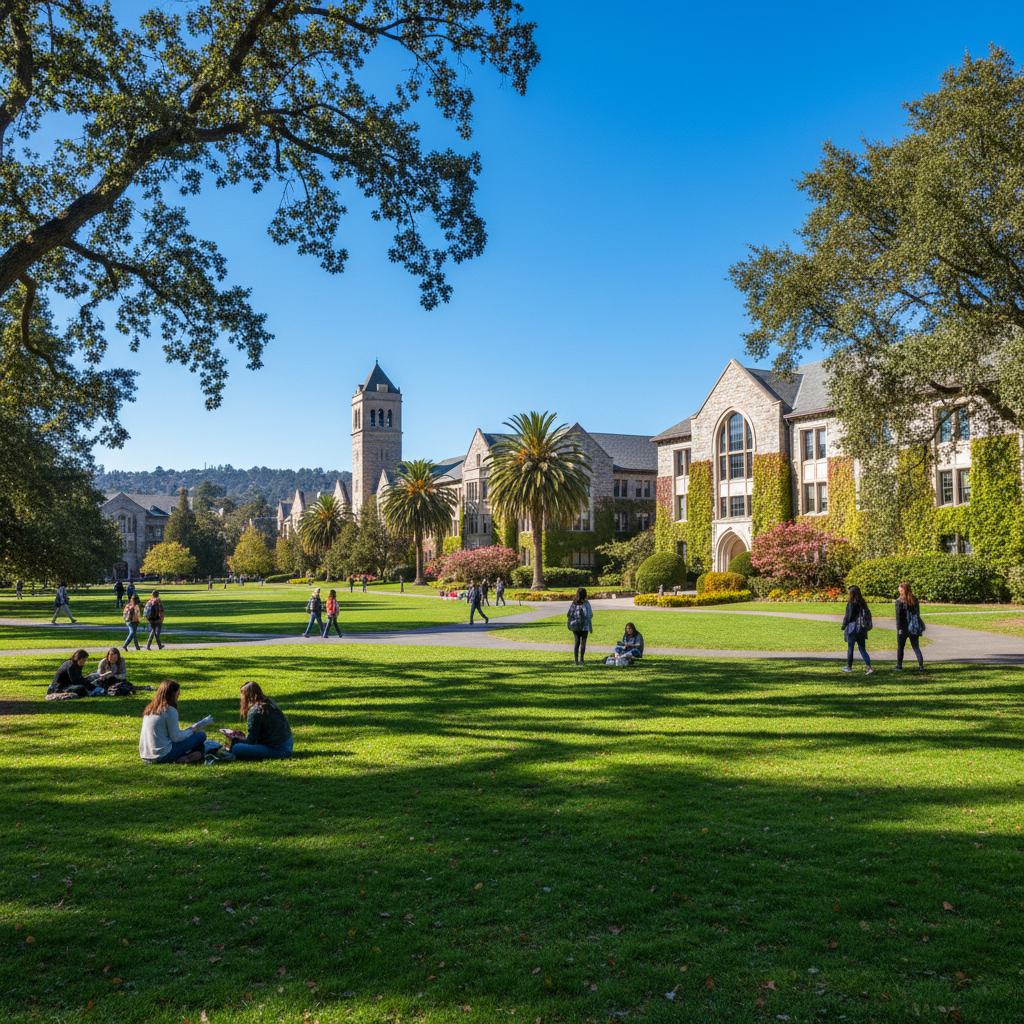Study in Canada - Western University grand stone buildings and manicured campus grounds in London Ontario for Indian students