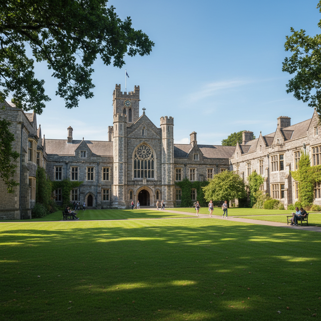 Study in Ireland - University College Cork Victorian limestone buildings with the iconic Aula Maxima and grounds in Cork for Indian students