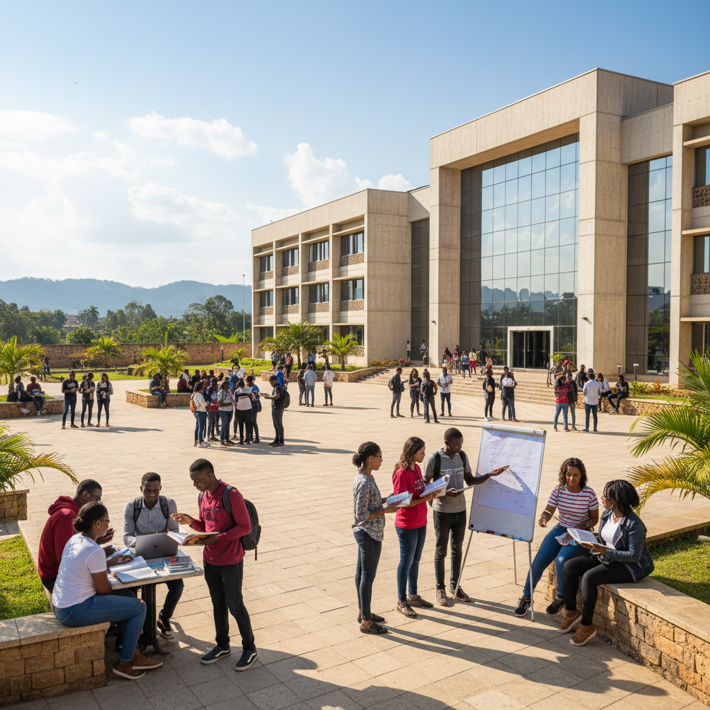 Study in Canada - University of Calgary modern campus with Rocky Mountains visible in the background for Indian students