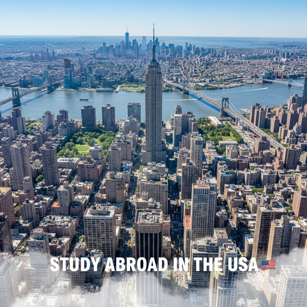 New York City skyline representing USA study abroad opportunities